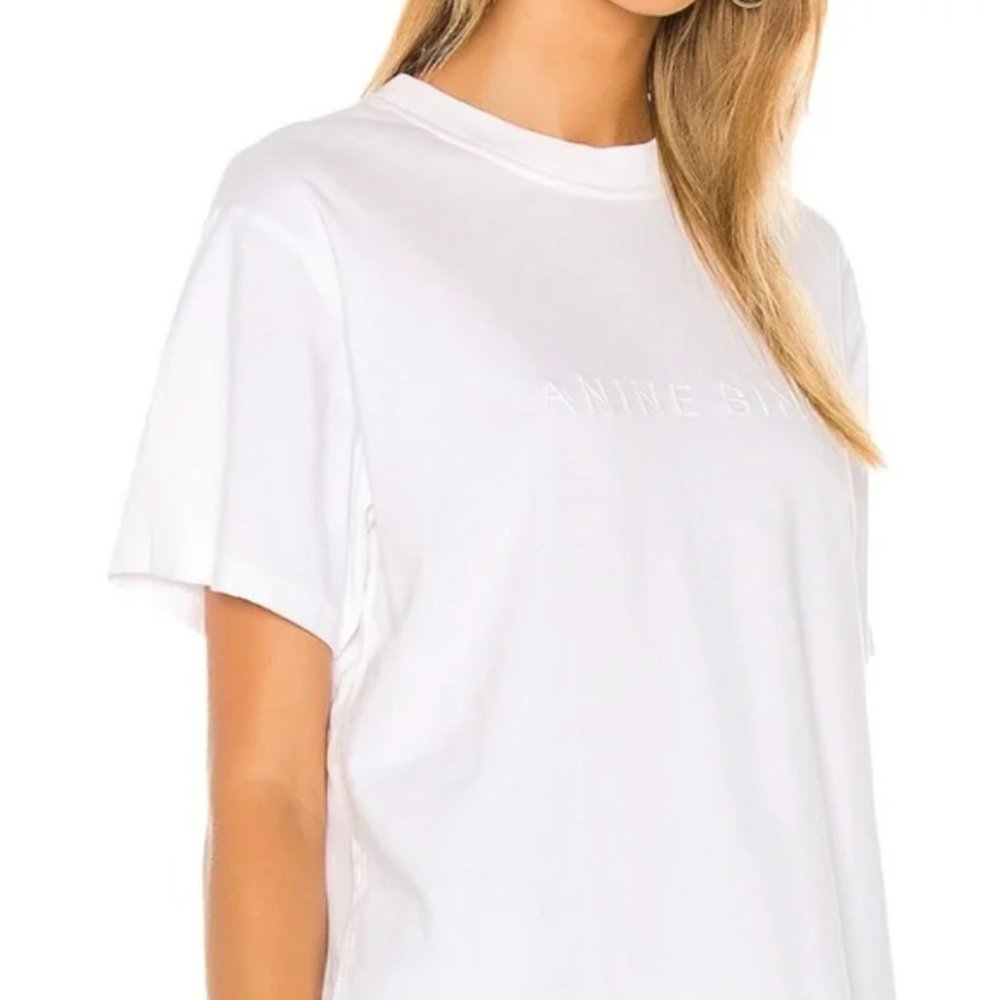 SOLD Anine Bing White Lili Tee with Logo